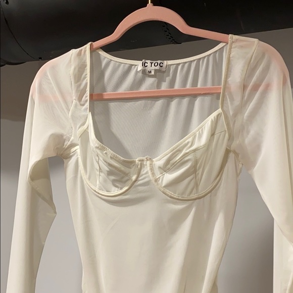 SHEER WHITE BODYSUIT - Picture 2 of 3